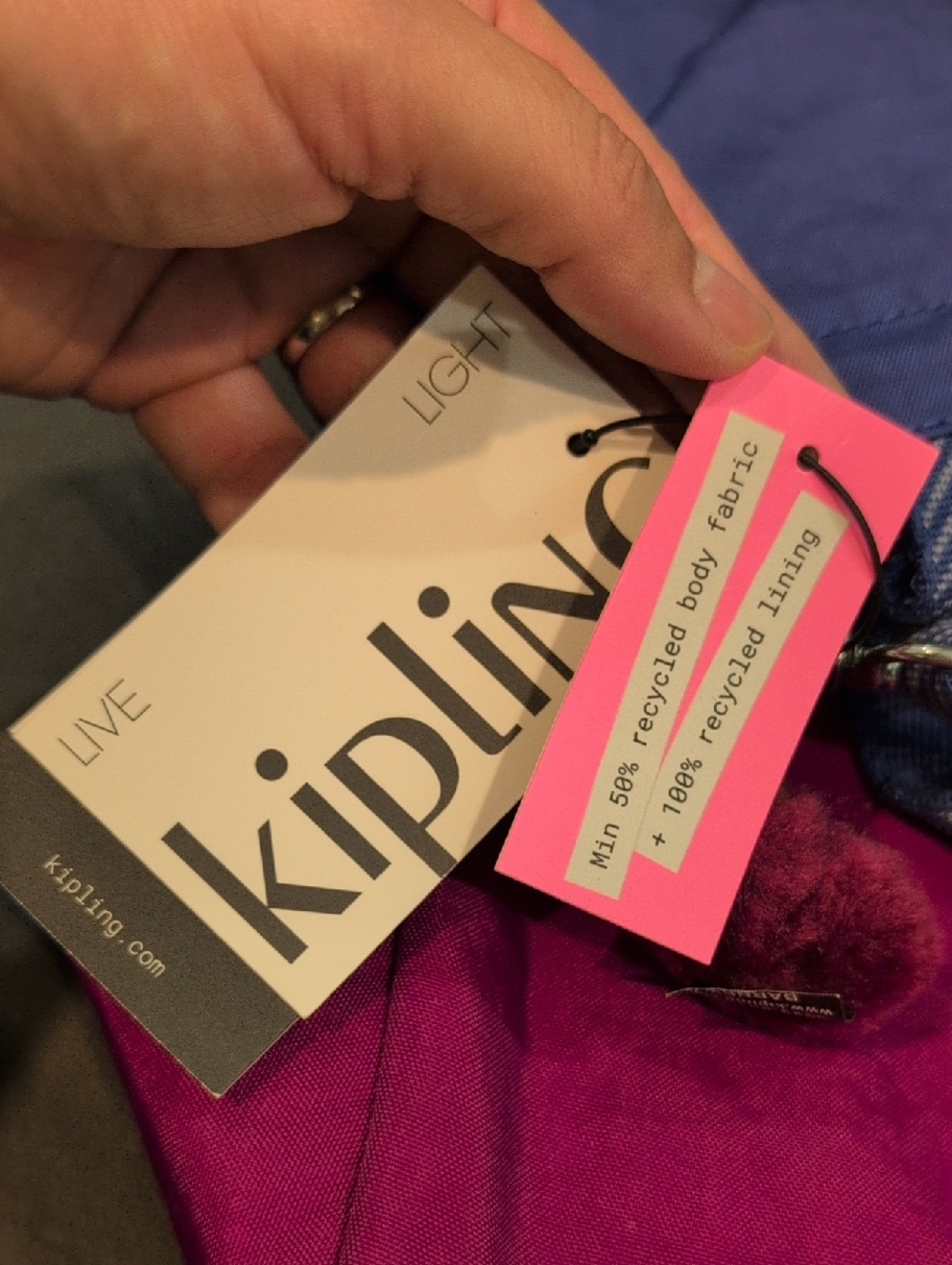 Kipling Set Of Two Mini Top-Handle Crossbody Bags in Blue and Fuchsia - Picture 5 of 5